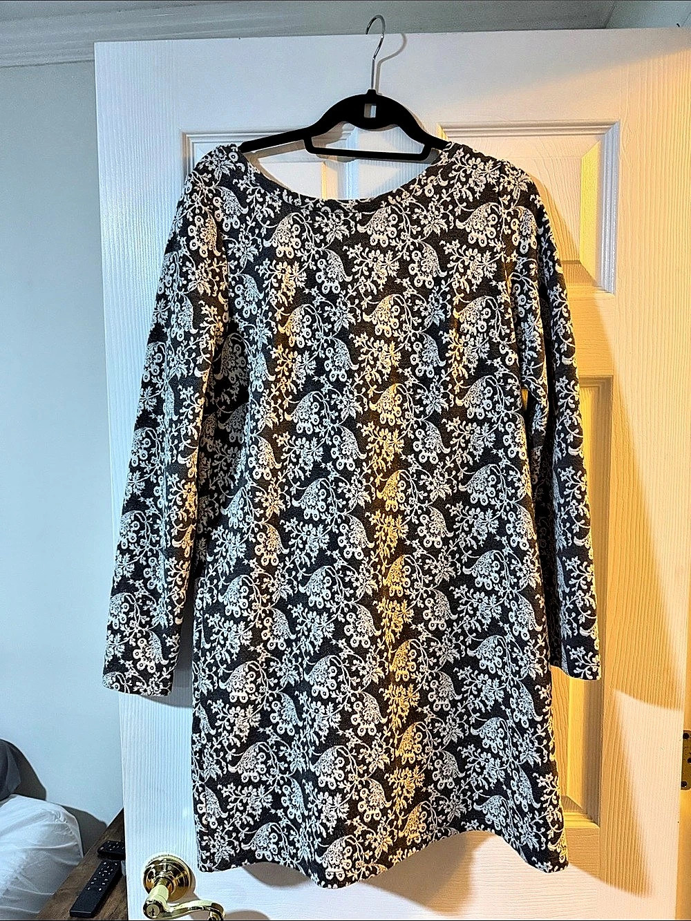 Floral Mini Dress in Black & White Like New